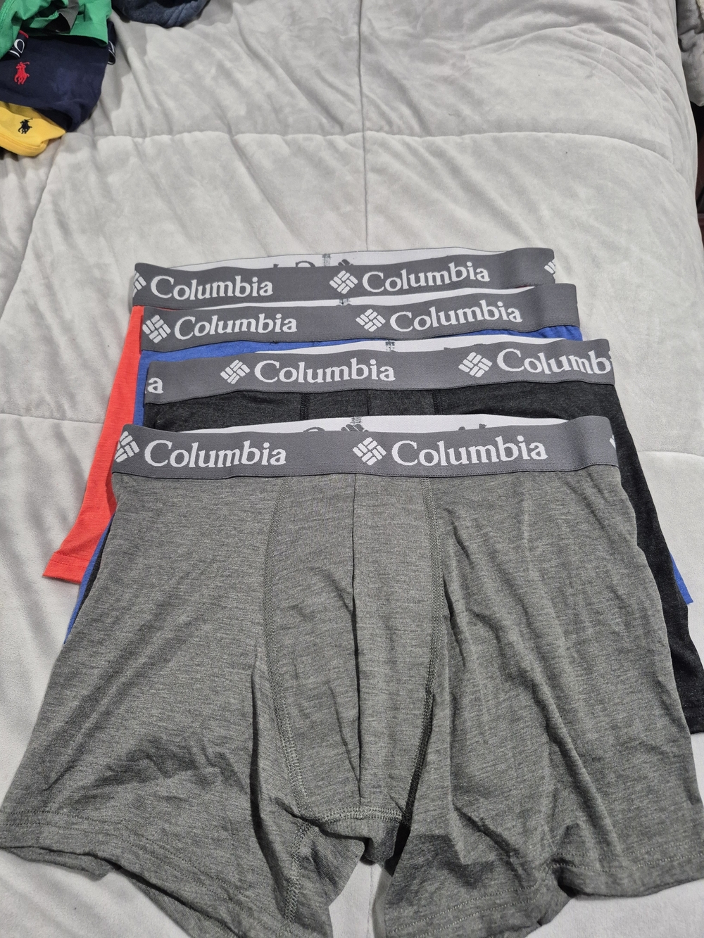 Columbia Men's Boxer Brief Pack - Gray, Black, Blue, Red